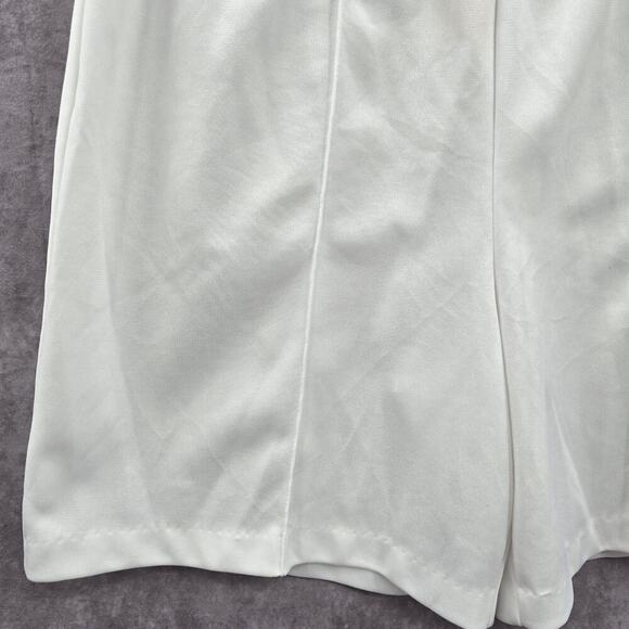 Romans White Stretch Flat Front Active Bottoms Pants Shorts 8 - Picture 5 of 7